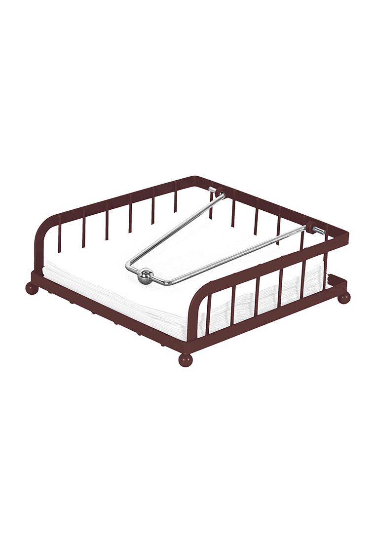 Cadre de lit en métal marron avec un matelas en tissu blanc, présentant un design courbé, des lattes verticales et des pieds arrondis pour la stabilité.