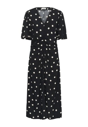 Soaked in Luxury, SLRUCHING - Jerseykleid - black with oatmeal dot