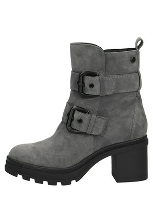 Enkellaarsjes met plateauzool - granite suede