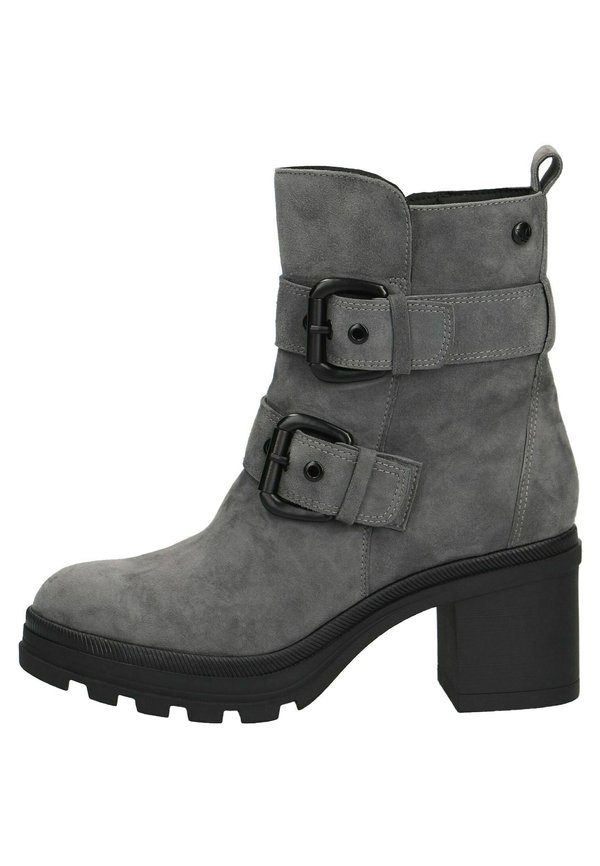 Platform ankle boots - granite suede