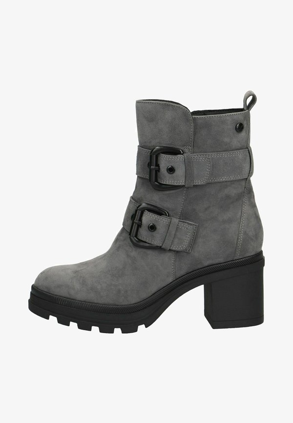 Platform ankle boots - granite suede