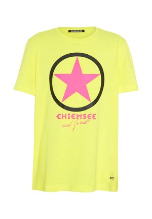 MIT FRONT IM LABEL-STYLE - Print T-shirt - lemon tonic