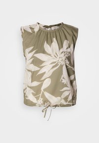 ROUND NECK GATHERING DETAILS SLEEVELESS PRINT - Blouse - forest moss