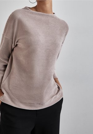 Langærmet T-shirt - beige