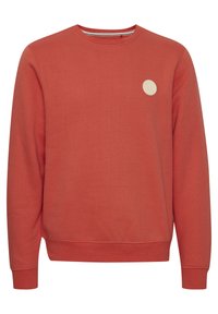 Rode sweatshirt met lange mouwen, ronde halslijn en een textuur in een lichte kleur op de borst. Zacht materiaal, casual pasvorm en geribde manchetten.