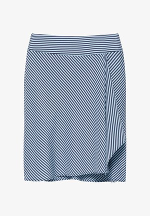 PULL&BEAR, STRIPED ASYMMETRIC - SKIRT - Jupe trapèze - mottled dark blue