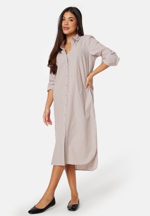 Bubbleroom LONG COTTON SHIRT DRESS - Skjortklänning - beige