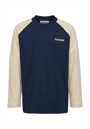 Hummel, HUMMEL HMLJR LOOSE GRAPHIC T-SHIRT L/S UNISEX - Longsleeve - dress blues