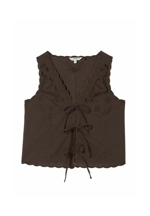FatFace, REGULAR FIT - BECKY EMBROIDERED WAISTCOAT  . - Blúz - chocolate brown