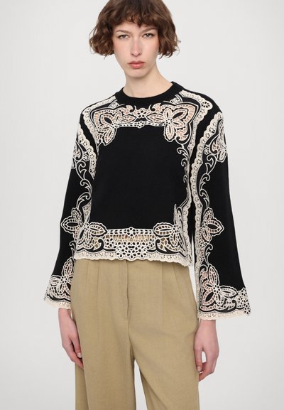 Sea GIANNA COMBO SWEATER - Pulóver - black