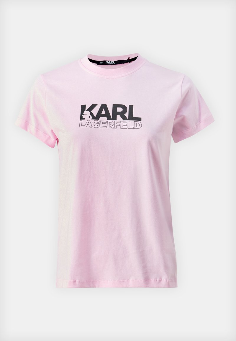 KARL LAGERFELD STACK LOGO - T-Shirt print - lilac sachet/hellrot - Zalando