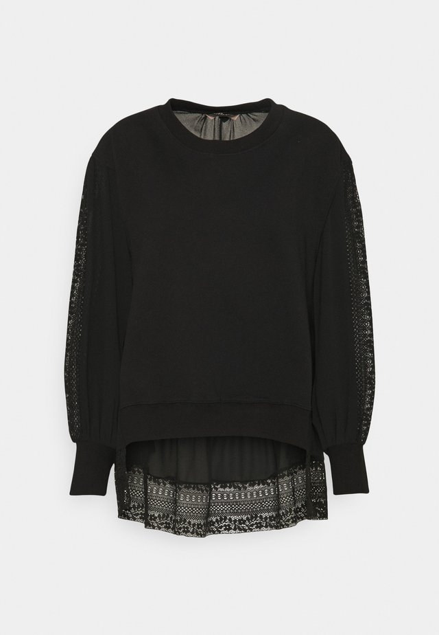 FELPA GIROCOLLO GEORGETTE - Sweatshirt - nero