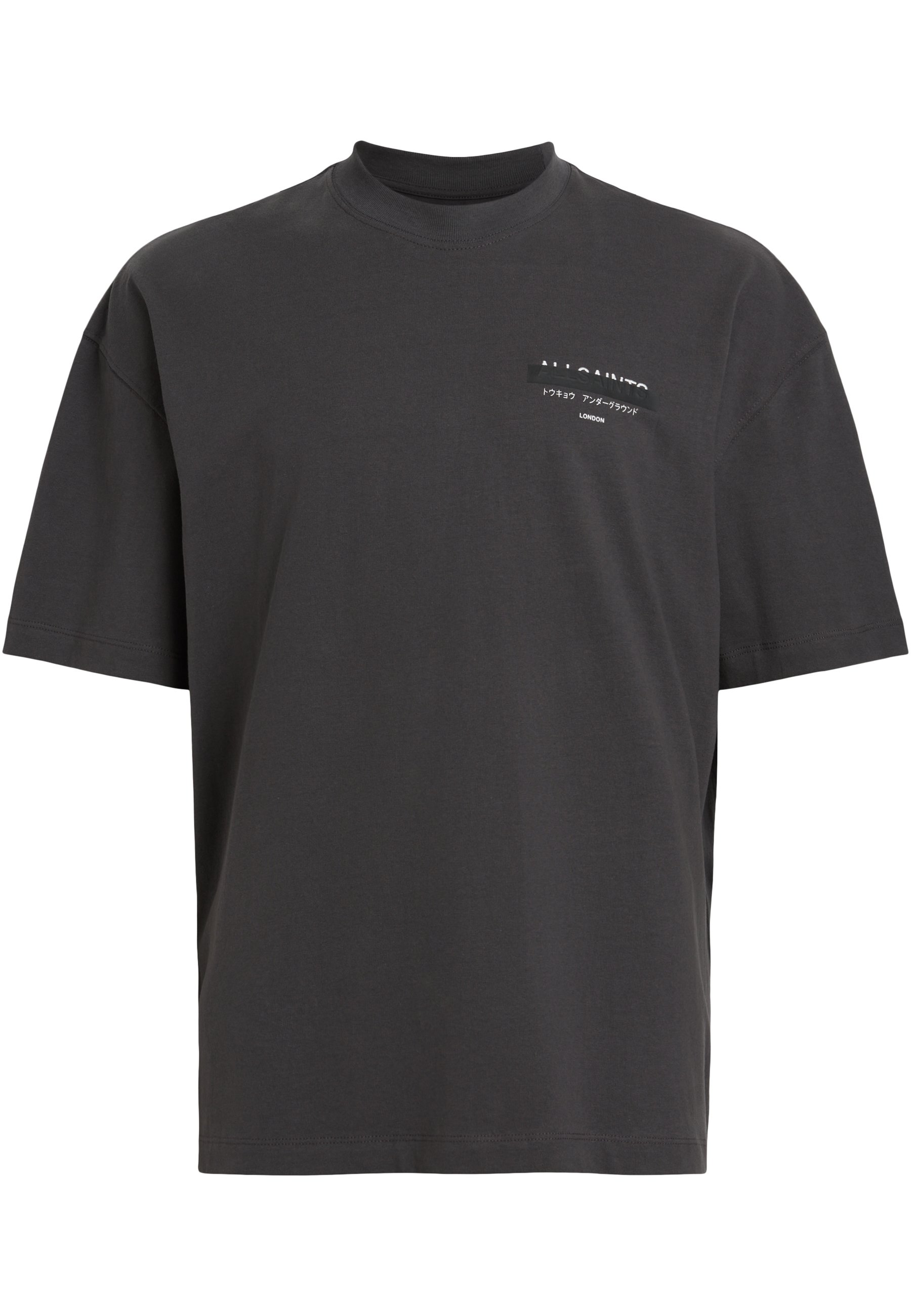 AllSaints REDACT CREW - Tricou cu imprimeu - washed black/negru