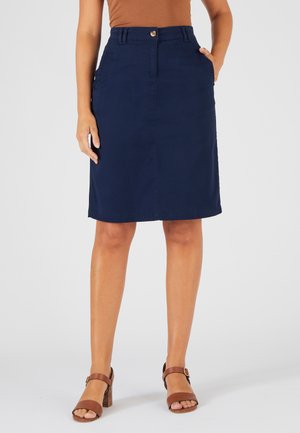 Damart DROITE GABARDINE - Gonna a tubino - marine