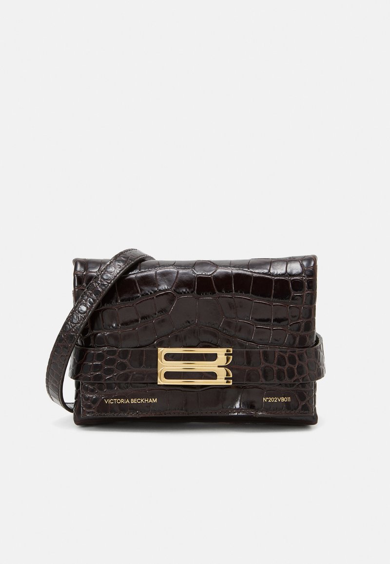 Victoria Beckham BUCKLE MINI CHAIN POUCH LONG STRAP - Pisemska torbica - espresso