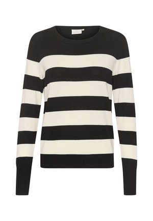 Kaffe Džemperis - black   turtledove stripe