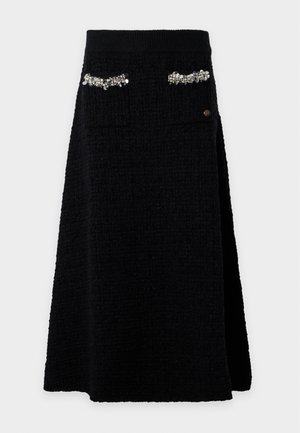 KARL LAGERFELD, EMBELLISHED DETAIL SKIRT - А-образна пола - black