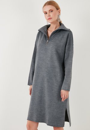 LOOSE FIT - Svetríkové šaty - dark grey