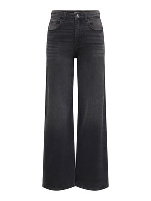 Mustad laia säärega kõrge vöökohaga teksad esikinnitisnuppude, vööaasade ja viiepunktilise taskukujundusega, veidi pleekinud reite ja põlvede piirkonnas.