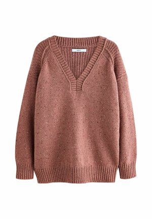 LONGLINE V-NECK - Strickpullover - blush pink nappy