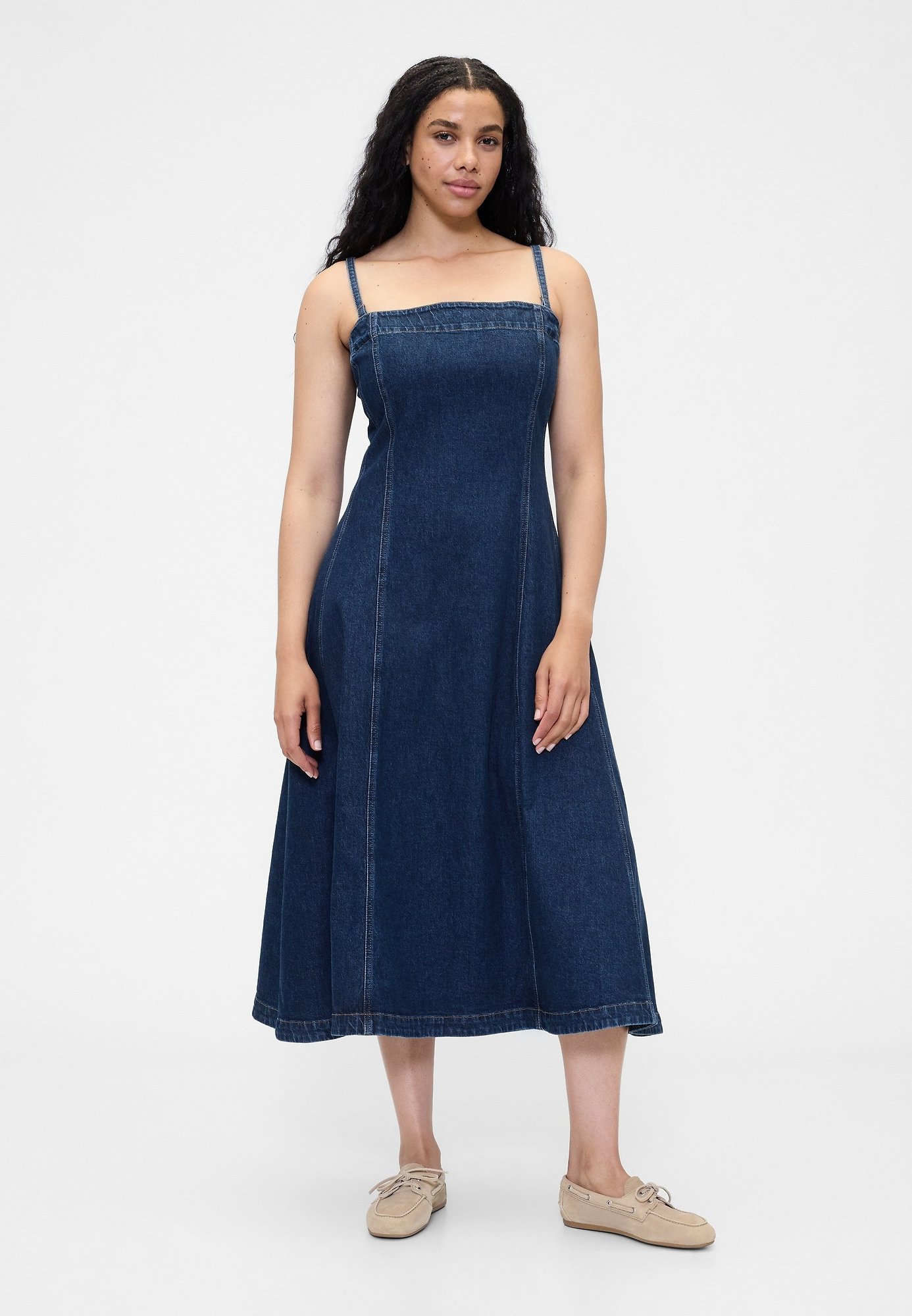 GAP FIT FLARE DRESS - Denim dress - dark wash/dark-blue denim - Zalando.ie