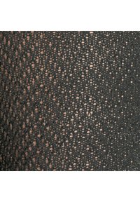 Tessuto a maglia nera con un motivo simile pizzo, caratterizzato da fori equidistanti e una superficie morbida e testurizzata, creando un aspetto semitrasparente.