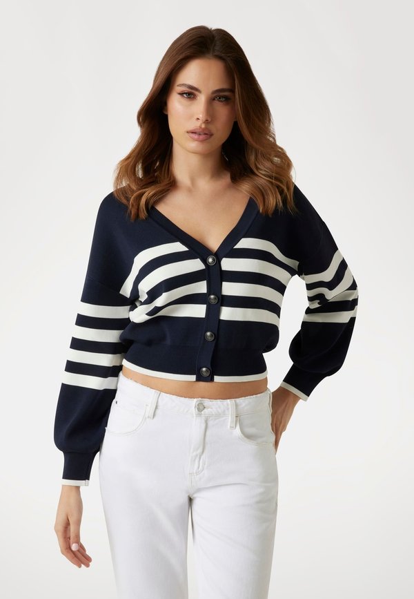 ZWEIFARBIGER STREIFEN - Strickjacke - mehrfarbig grundton blau