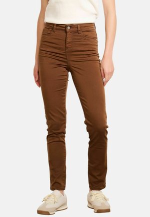 LolaLiza HIGH WAIST SLIM - Trousers - camel cinnamon