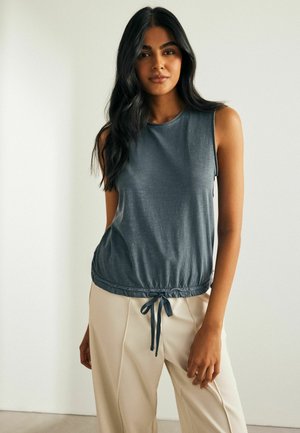 SLEEVELESS DRAWSTRING - Felső - washed navy