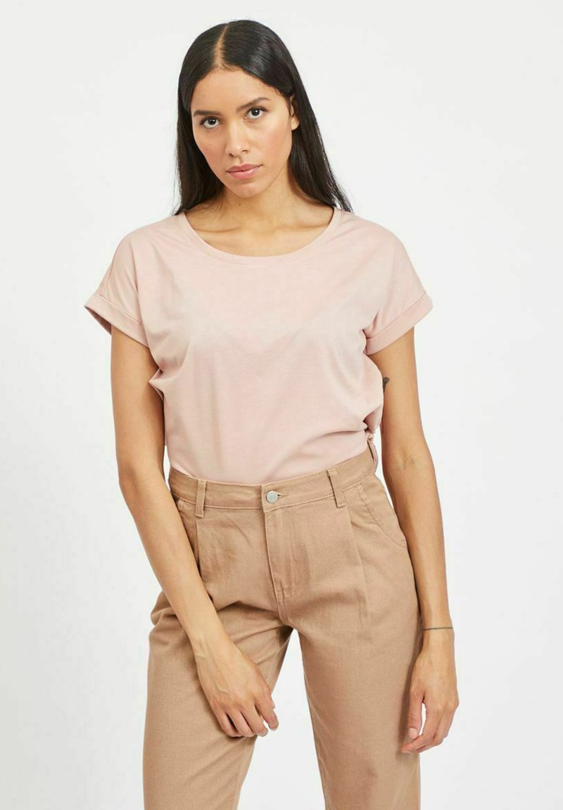 VILA VIDREAMERS NEW NOOS - Lihtne T-särk - misty rose