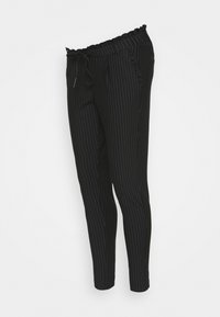 OLMPOPTRASH CLASSIC PINSTRIPE FRILL - Nohavice - black