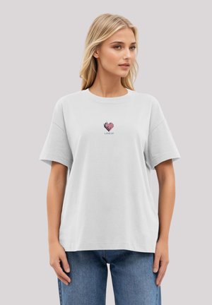 F4NT4STIC PIXEL HERZ BESTICKT - T-Shirt print - weiß