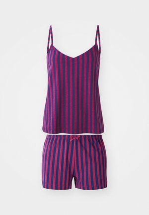 LASCANA LSCN BY LASCANA SHORTY - Nachtwäsche Set - berry stripe