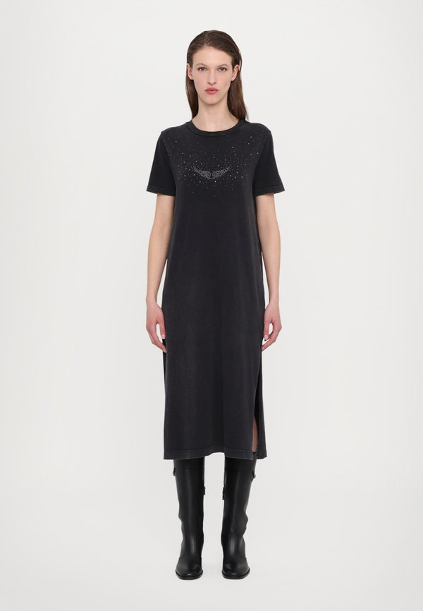 WINGS - Jersey dress - carbone