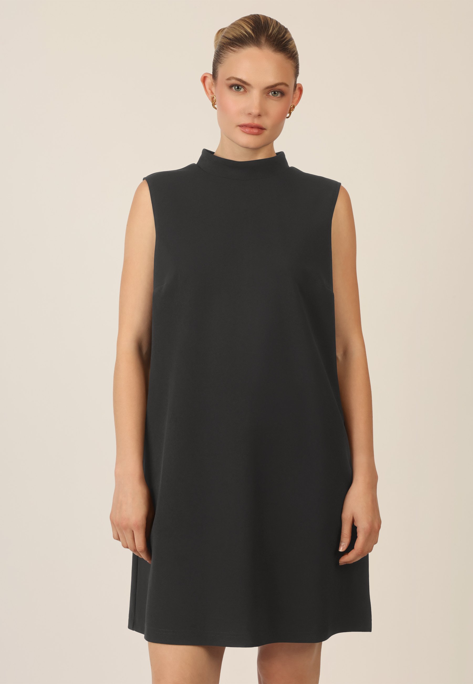 simple black jersey dress Z-Supply Carmela Black Jersey Dress main image 1