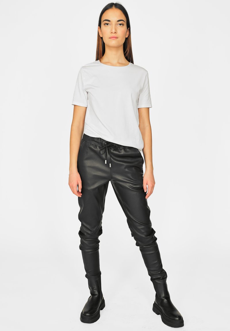 Maze Pantalon en cuir - schwarz