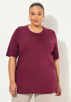 Ulla Popken PLUS SIZE BASIC SHORT SLEEVE TEE  - T-Shirt basic - dark berry