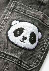 Next UTILITY - Jeans a sigaretta - black denim with panda
