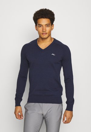 MEN KIRK V-NECK FRONT LOGO - Jersey de punto - atalanta blue mel