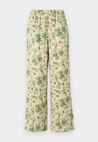 VMPALMA WIDE PANT - Kalhoty - oatmeal/green palma