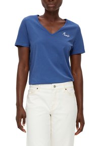 s.Oliver MIT STICK-DETAIL - T-Shirt print - dunkelblau