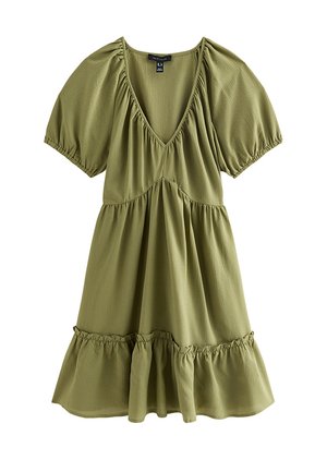 New Look, TEXTURED  MINI SMOCK DRESS - Robe de jour - olive