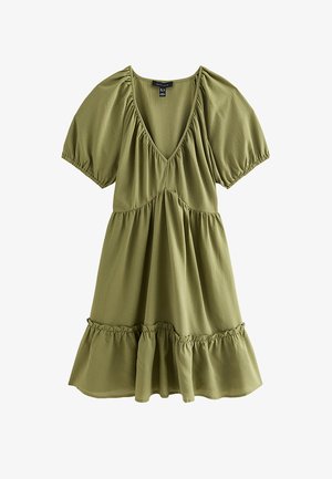 New Look, TEXTURED MINI SMOCK DRESS - Jurk - olive