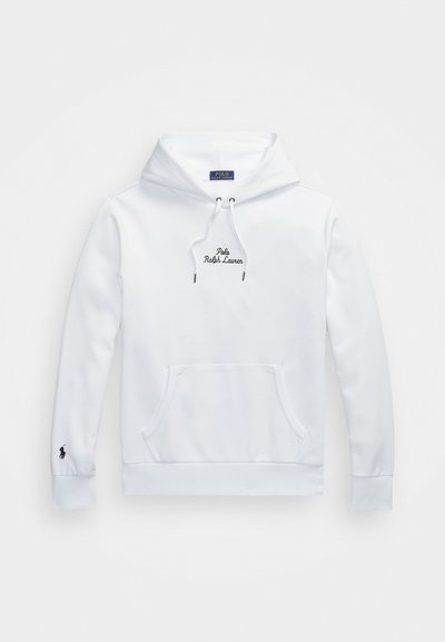 Λευκή φούτερ μπλούζα με κουκούλα, καγκουρό τσέπη, κορδόνι και κεντημένο λογότυπο "Polo Ralph Lauren" στο στήθος. Μαύρο λογότυπο στο μανίκι.