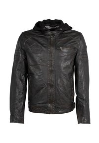 Leather jacket - blackbeige