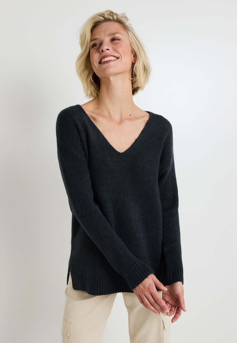 Grain de Malice COL V Pullover marine/bleu marine