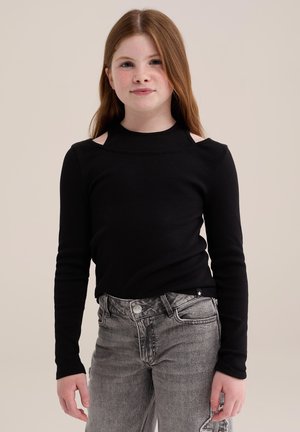 WE Fashion, Pikkade varrukatega topp - black