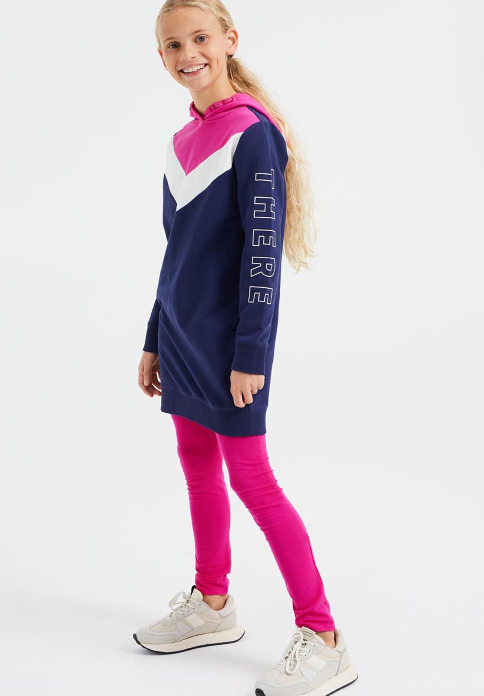 WE Fashion WE FASHION MEISJES SWEATJURK MET CAPUCHON - Gebreide jurk - dark  blue/donkerblauw - Zalando.nl