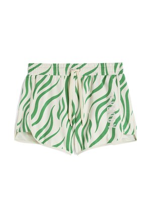 Pantaloncini sportivi - beige zebra green on beige