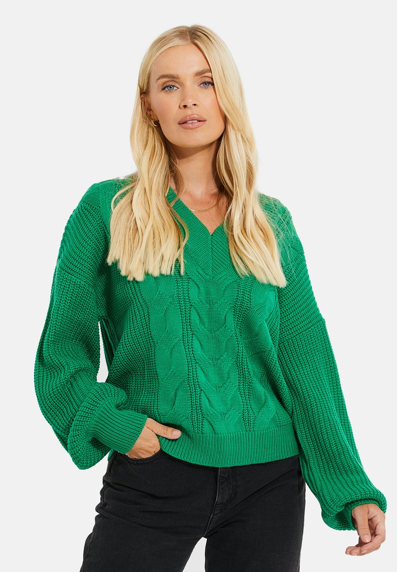 Threadbare PEBBLE V NECK Svetr green/zelená Zalando.cz